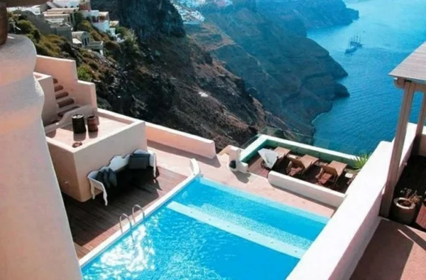 moderner balkon schick pool liegen wohnideen