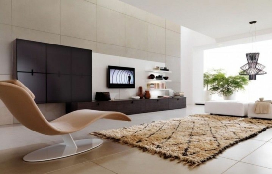 modernes wohnzimmer deseigner möbel relaxsessel wohnwand
