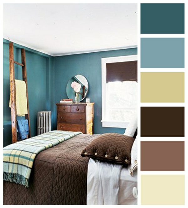 passende farbpalette für schlafzimmer bett 