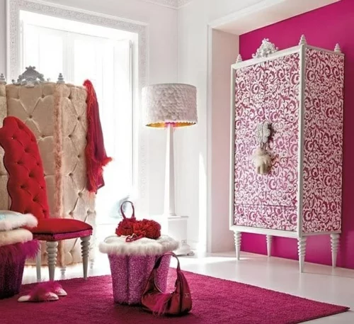 pink farbe gestaltung zimmer jugendzimmer kleiderschrank orientalisch stil