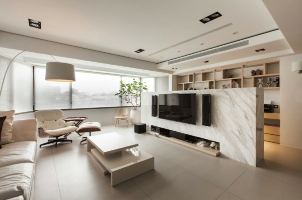 raumteiler marmor massiv freistehend wohnzimmer