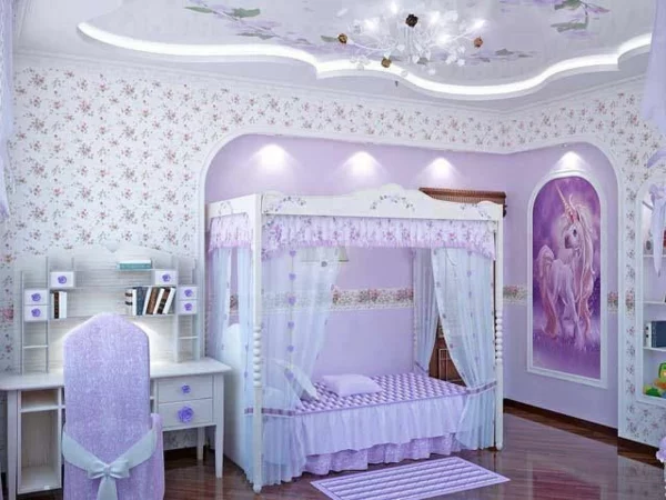 romantische einrichtung kinder schlafzimmer beleuchtung