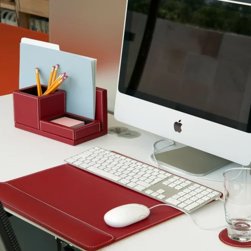 schreibtisch selber bauen home office elegant leder apple