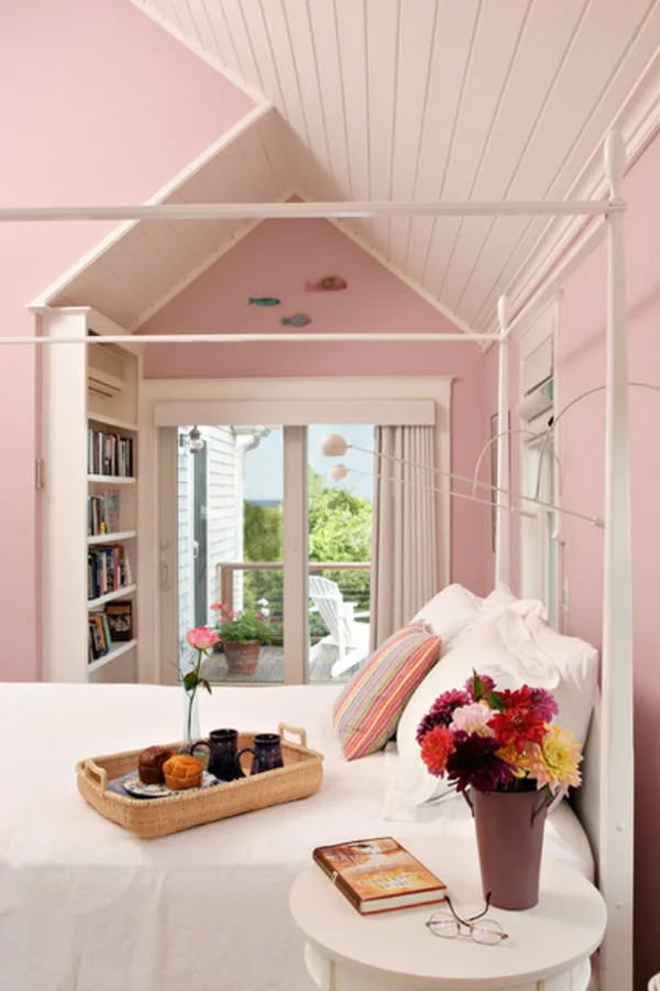 traditionell schlafzimmer rosa farben wand Dekoideen fürs Schlafzimmer 