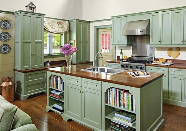 vintage grün charme haushalt möbel farben für küchenschränke