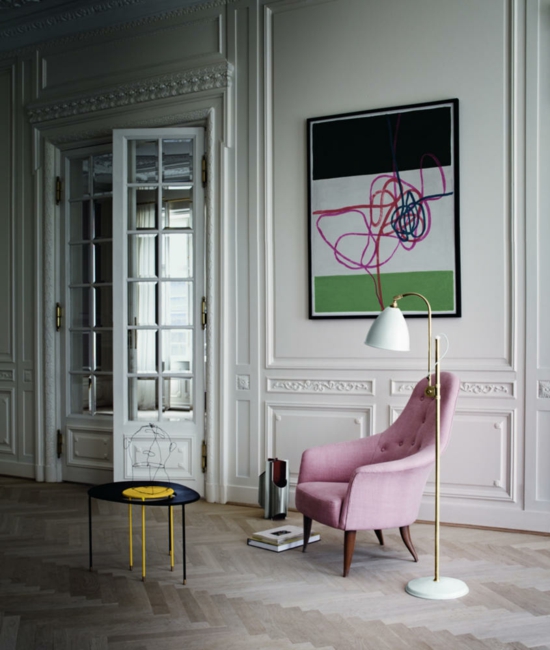 wohnzimmer modern gestalten farbe moderne kunst designer möbel