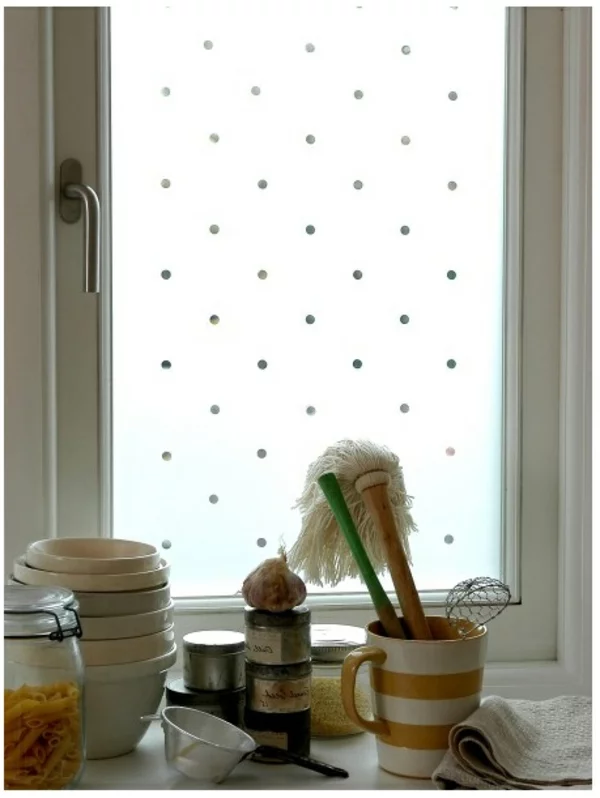 Sichtschutzfolie Fenster  glastüren selbstklebend elegant getupft