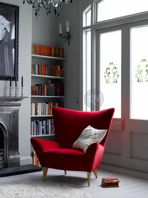  glastüren selbstklebend Fenster Sichtschutzfolie elegant sessel rot