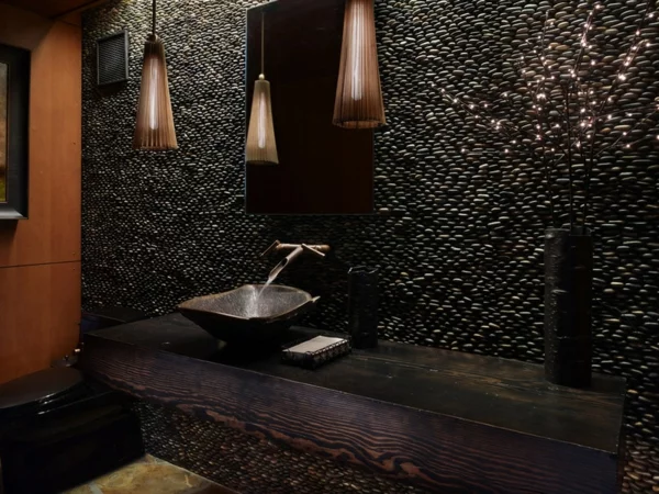Luxus Badezimmer Deko dunkel damentoilette rustikal einrichtung