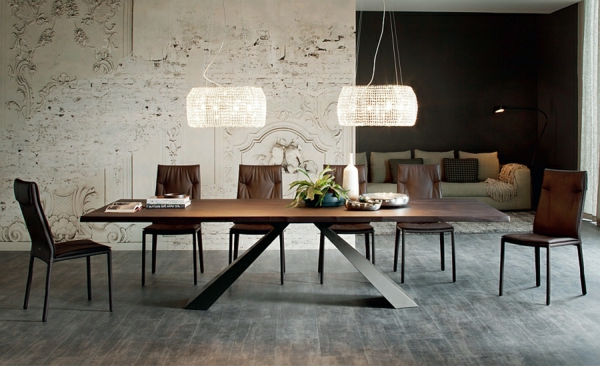 Moderne Esstische mit Stühlen designer beleuchtung