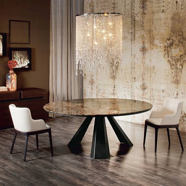 Moderne Esstische mit Stühlen rund marmor