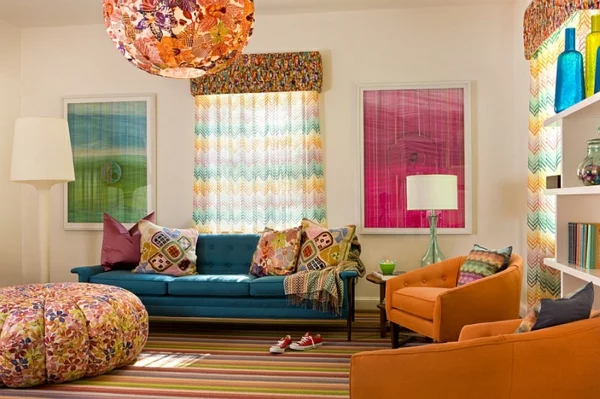 Retro stil wohnzimmer design farbig sofa 