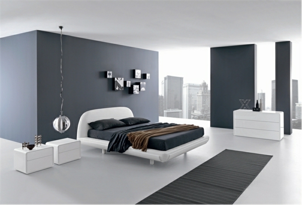 Schlafzimmer minimalistisch einrichten bettgestell weiß