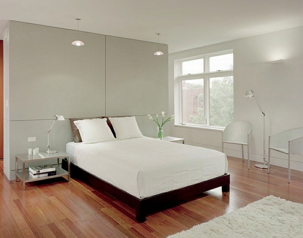 Schlafzimmer minimalistisch einrichten matratze weich