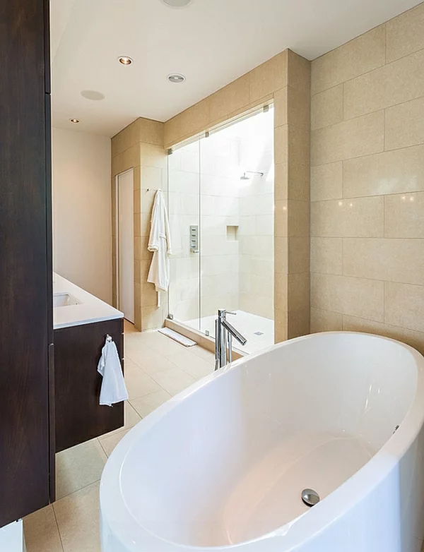 badezimmer einrichten wohnideen moderne architektur duche glaswände