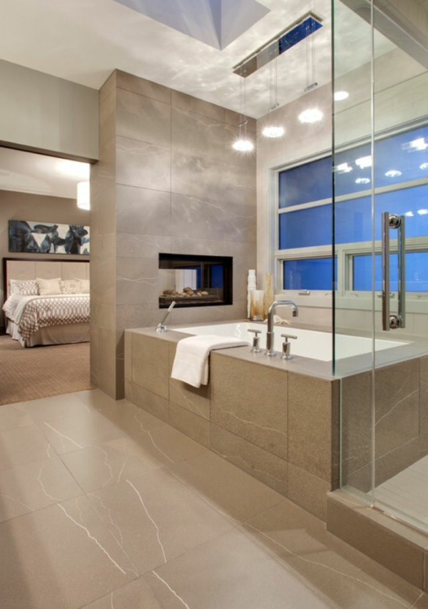 badezimmer ideen für einrichtung modern wanne duschkabine 