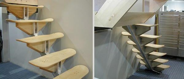 einmalige treppen skateboard bretter design 