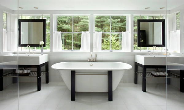 elegante moderne badezimmer ideen farbgestaltung schwarz weiß