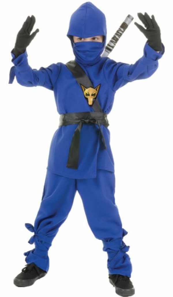 faschingskostüme ideen ninja blau 