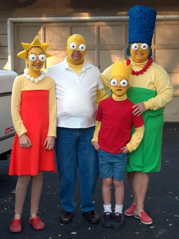 ausgefallene Ideen für Faschingskostüme - Simpson Familie 