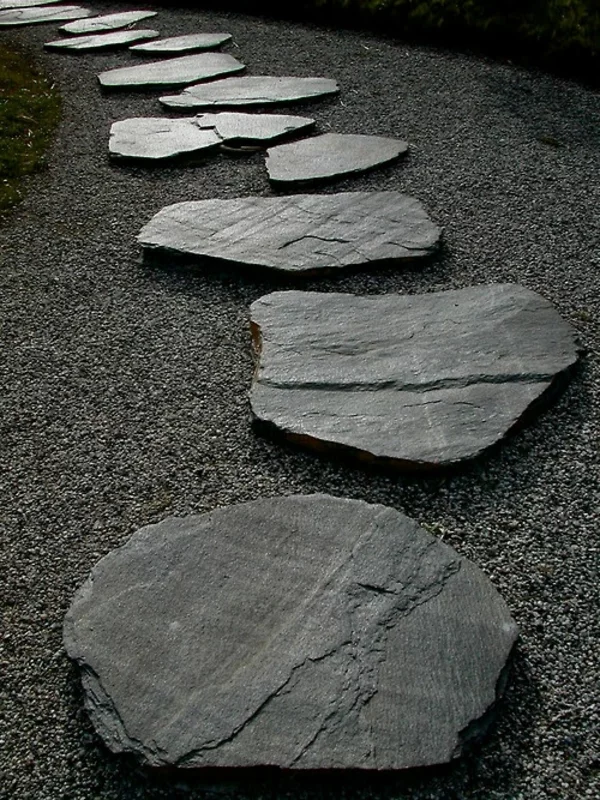 gartengestaltung mit steinen steinplatten 