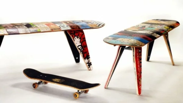 holzbank selber bauen DIY garten  skateboard