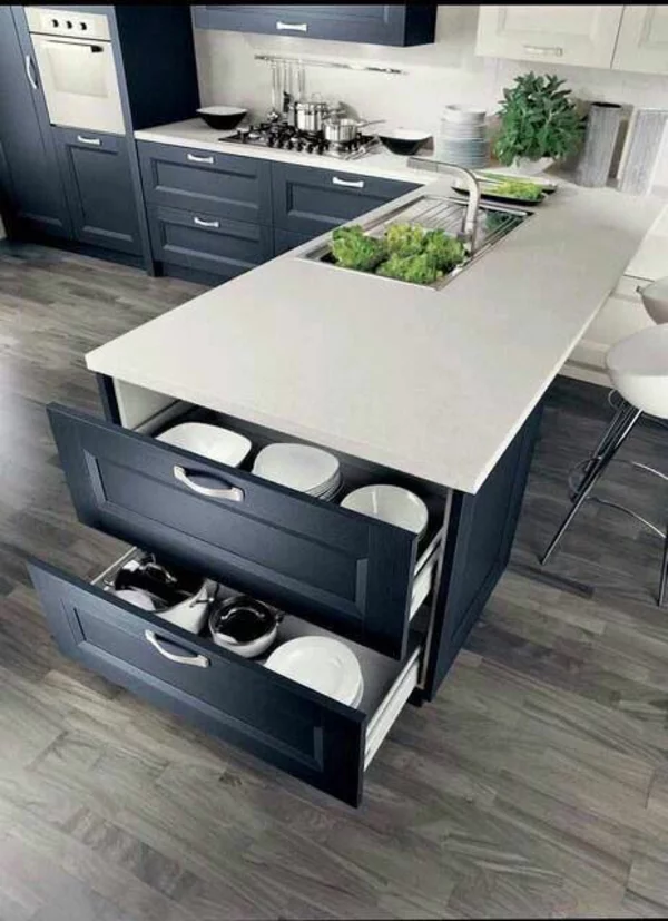 inneneinrichtung ideen küche interior design schwarz-weiß 