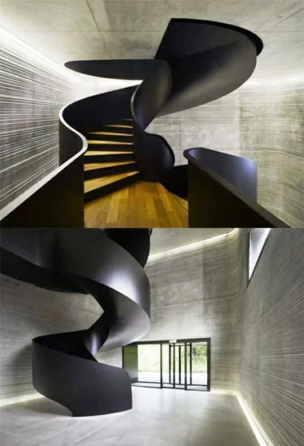 innovative art treppe schwarz trittstufen holz 
