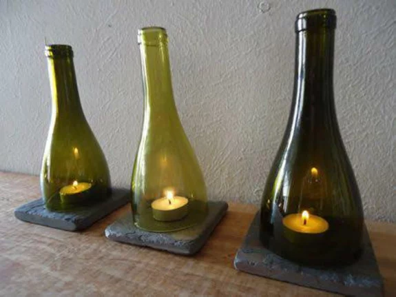 kerzenhalter ideen bastelideen für erwachsene glasflaschen teelichter
