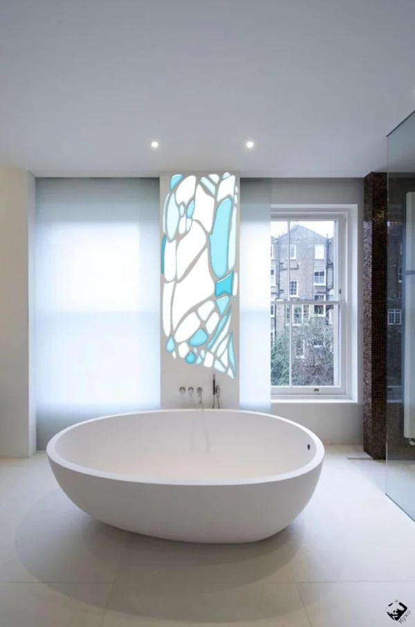 minimalistische badezimmer badewanne freistehend