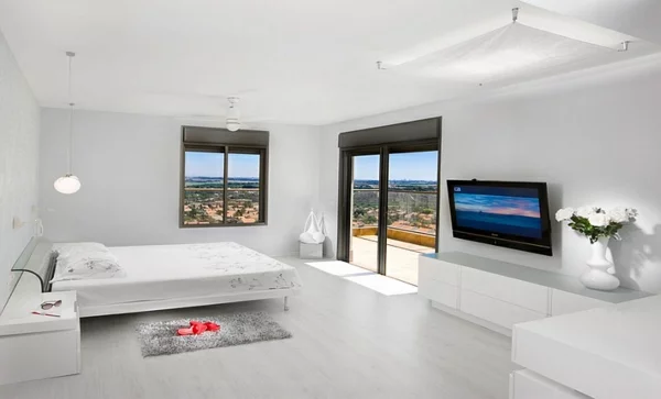 modern minimalistisch schlafzimmer ideen weiß
