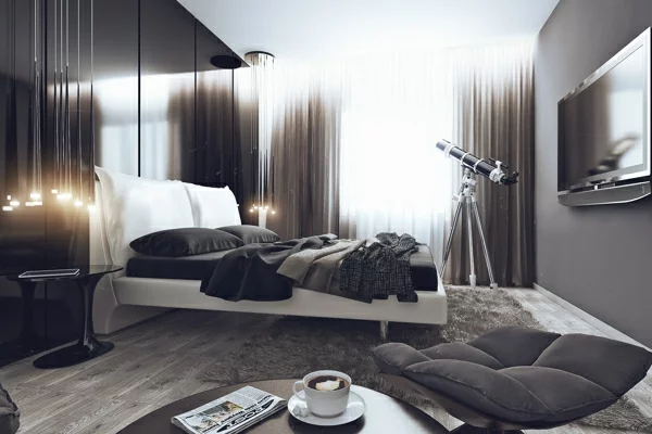 modern schlafzimmer ideen komplett gardinen