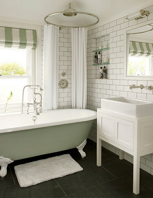 moderne badezimmer ideen freistehende badewanne pastellfarben