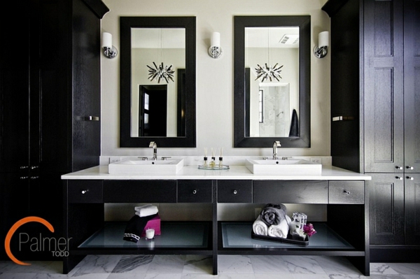 moderne badezimmer schränke schwarz weiß palmer todd