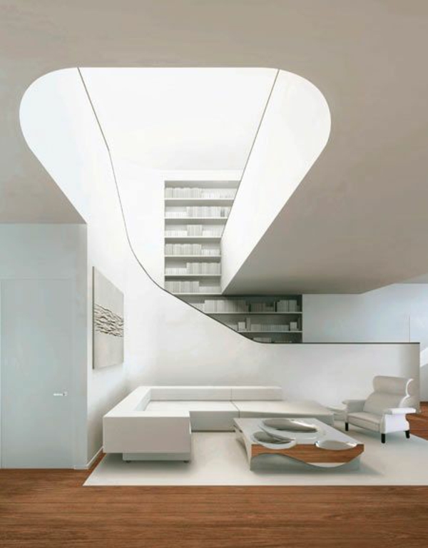 moderne interior ideen in weiß treppenhaus 