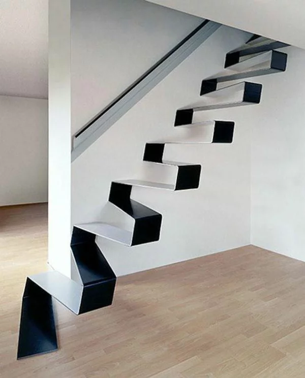 moderne treppe gefalteter stahl 