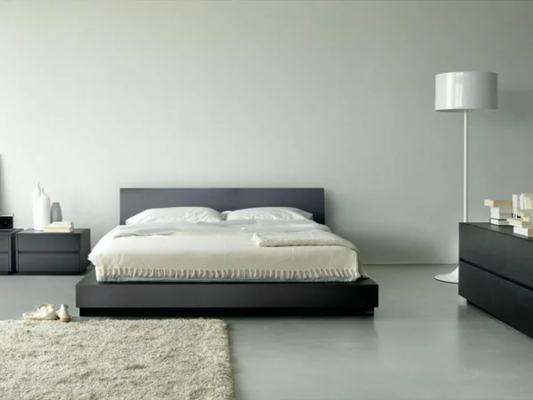 schwarz weiß stehlampe contemporary idee schlafzimmer wand