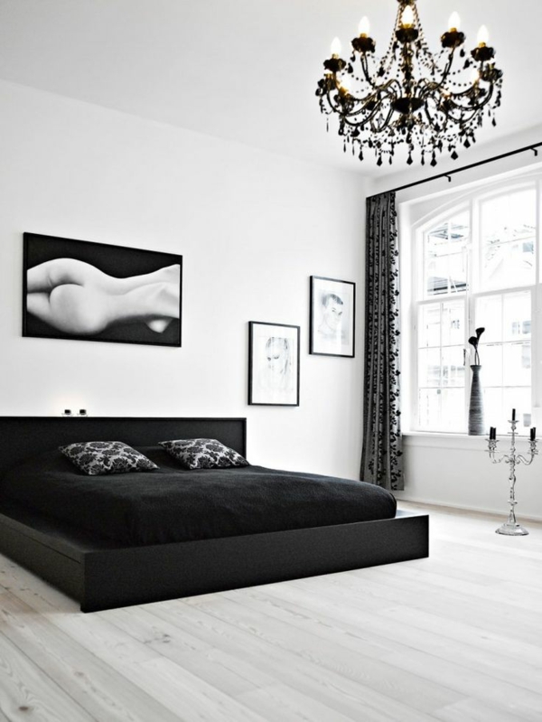 schwarz weiße schlafzimmer design 