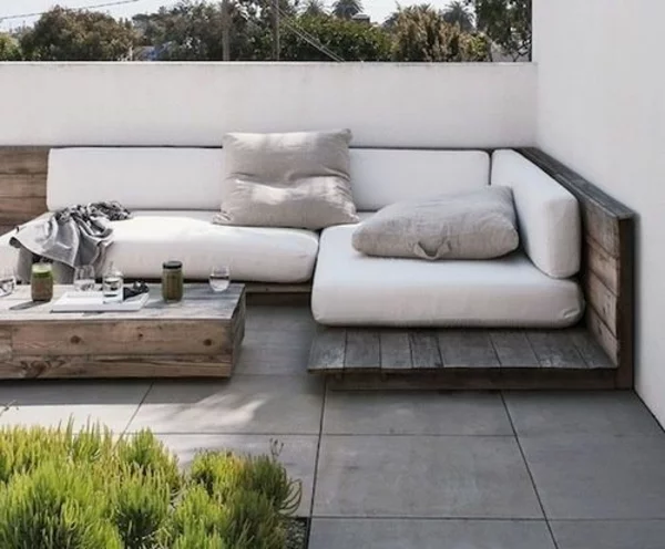 terrassengestaltung bilder sofa holz dekoideen 