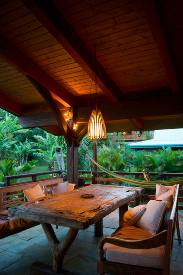 terrassengestaltung ideen im tropischen stil gartenmöbel