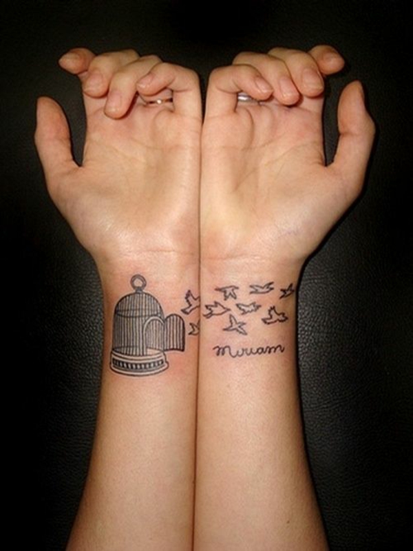 tolle ideen für handgelenk tattoo käfig 