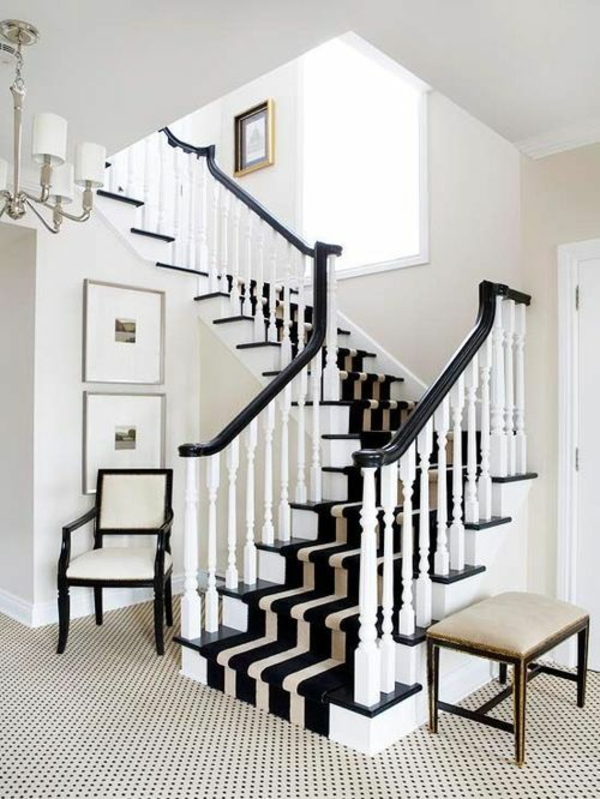 treppenhaus treppenteppiche schwarz-weiß design