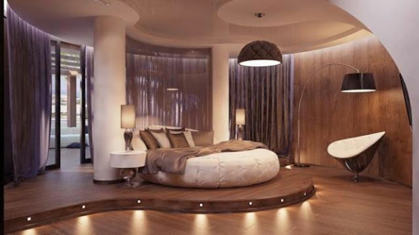 ultramoderne einrichtung schlafzimmer weiß braun 