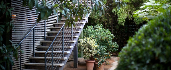 Austins Hotel San Jose garten treppe grüne pflanzen