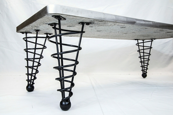 Designer Tischbeine spirale industriell stil hochglanz
