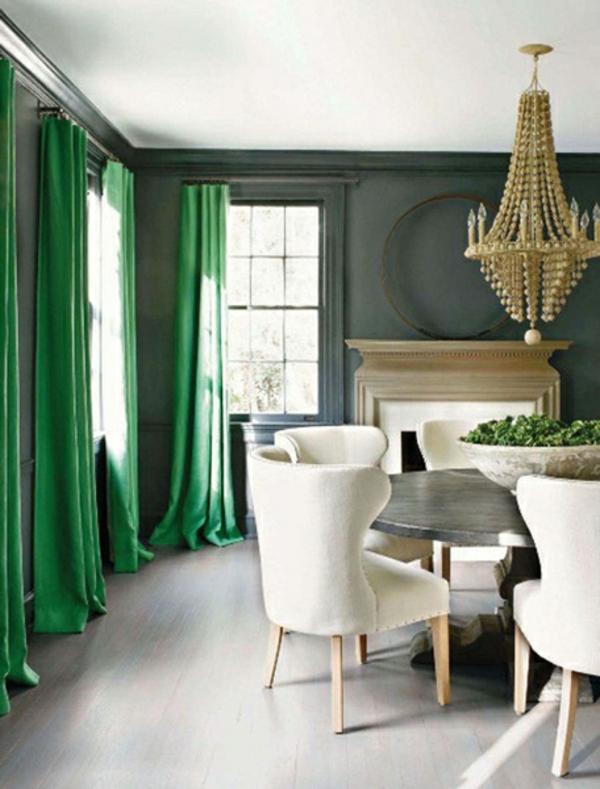 Gardinenvorschläge kronleuchter holz vorschläge gardinen ideen  grün farben