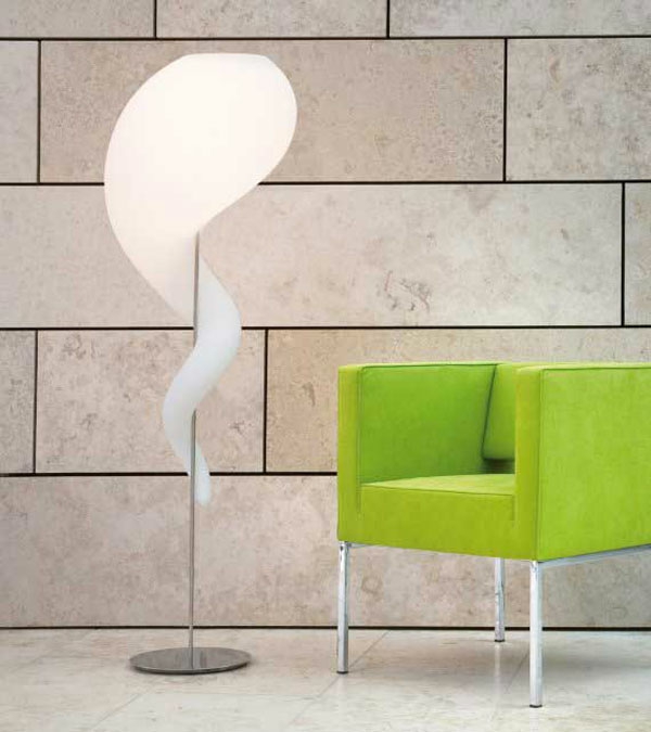 Lampen Design stehlampe lampenschirm grün sessel