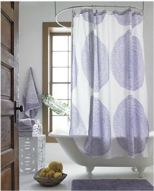 Duschvorhang badezimmer Marimekko  kreise lila