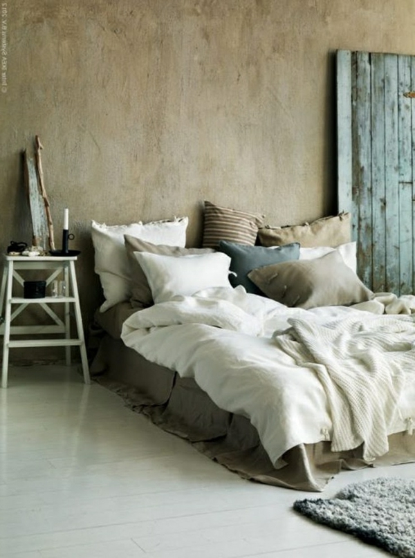 mediterrane einrichtungsideen schlafzimmer alten mediterranean kaltes betonwände strahlen landhausstil avso