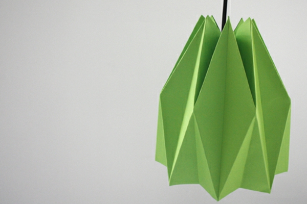 grün papier Origami Lampenschirm Anleitung schön
